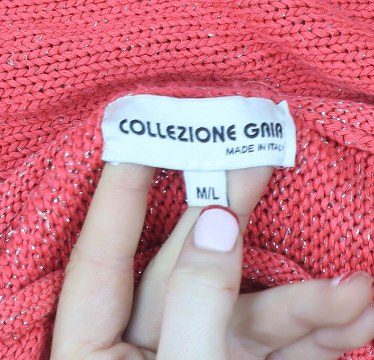 Womens UK Size M/L Collezione Gaia Pink Pullover Sweatshirt