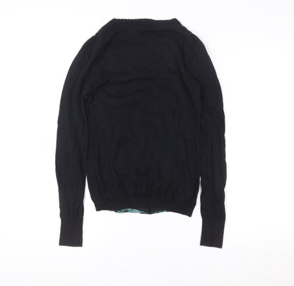 Womens UK Size S NEXT Black Tunic Blouse