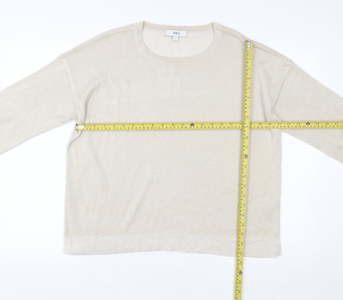 Womens UK Size L Marks and Spencer Beige Basic Blouse