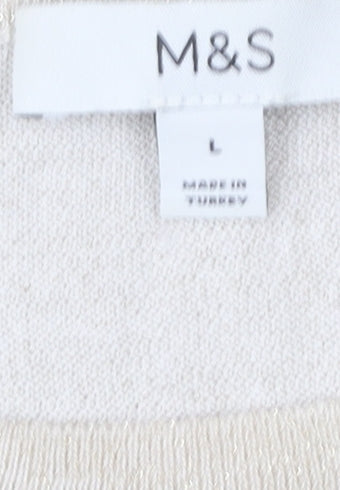 Womens UK Size L Marks and Spencer Beige Basic Blouse