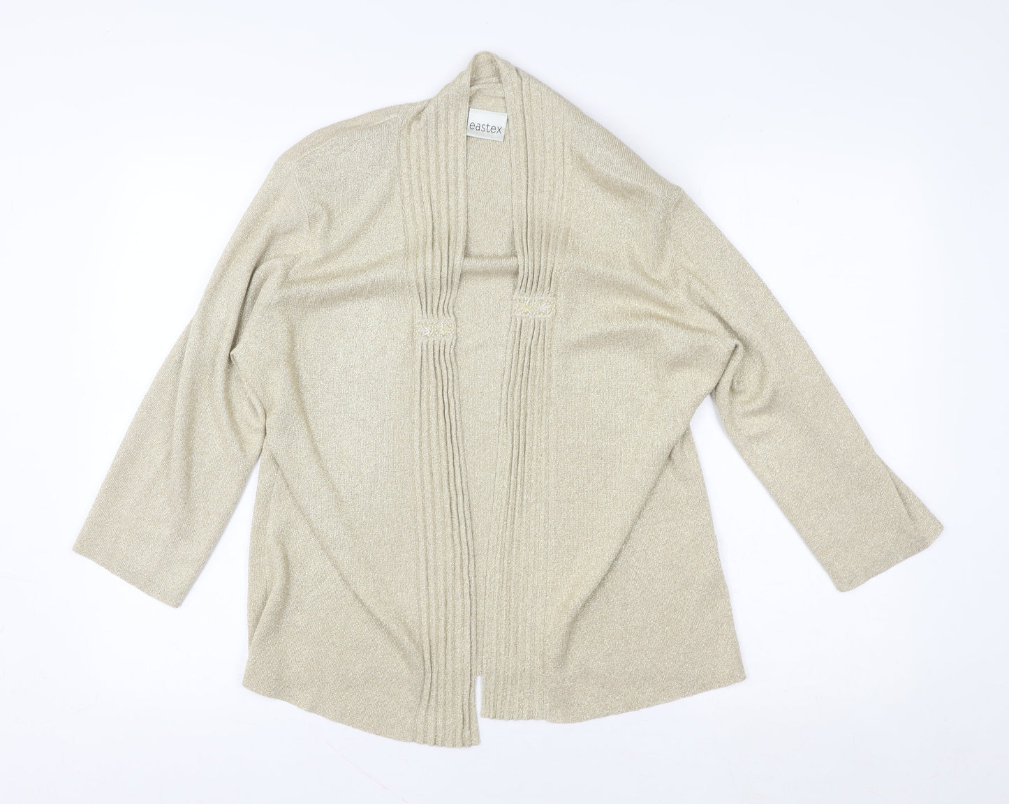 Womens UK Size 14 Eastex Beige Cardigan Jumper