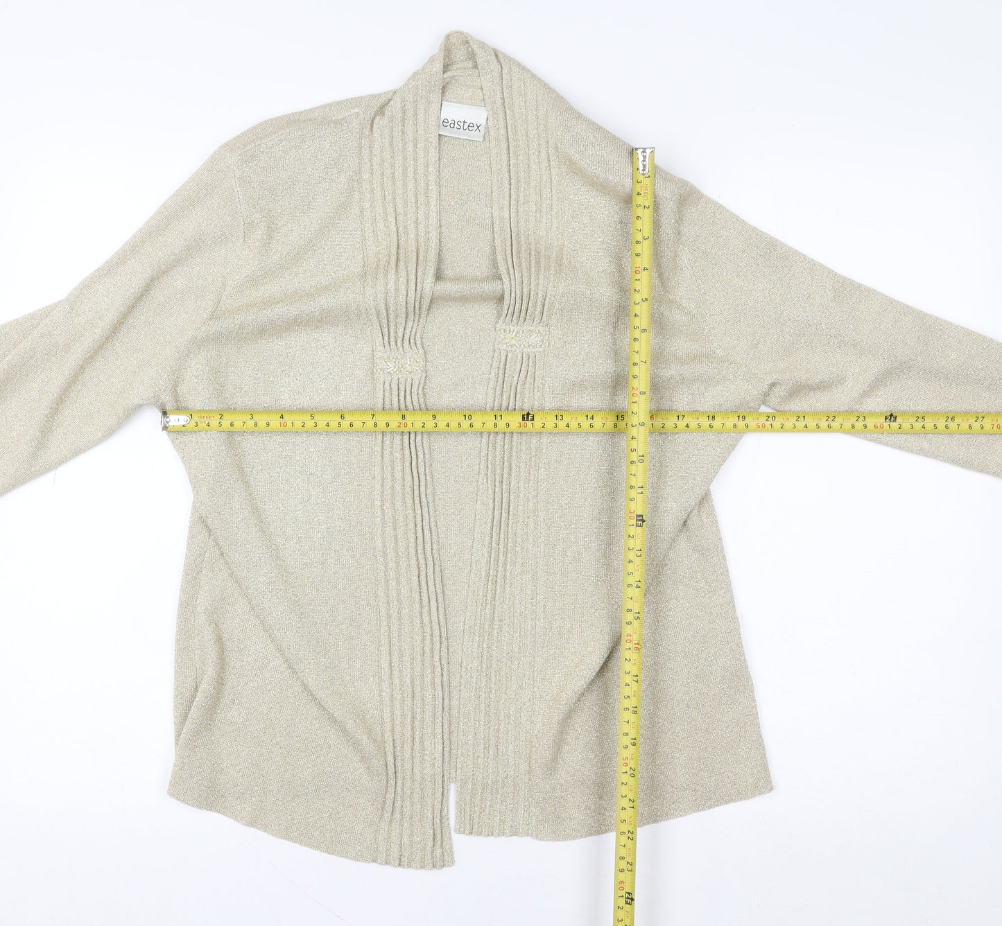Womens UK Size 14 Eastex Beige Cardigan Jumper