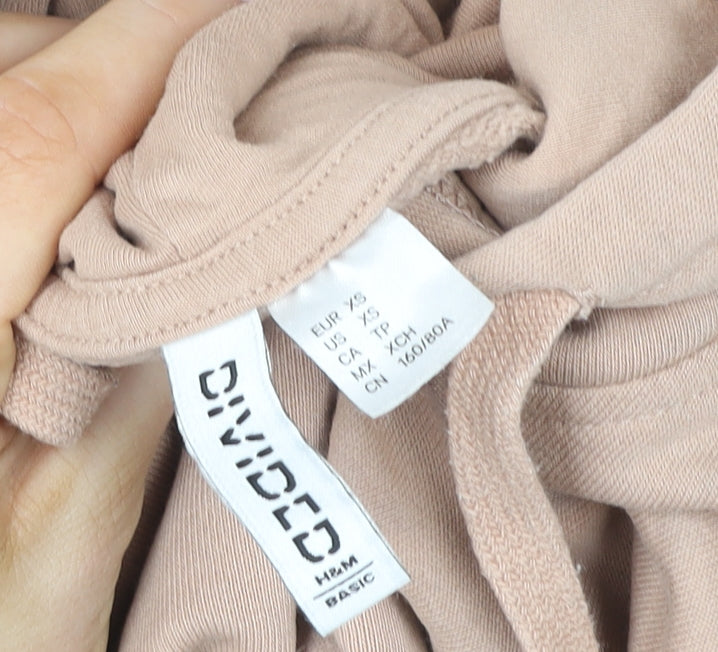 Womens UK Size XS H&M Beige Pullover Hoodie