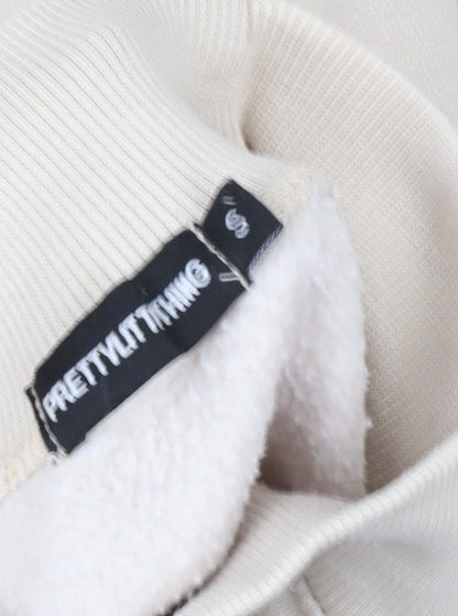 Womens UK Size S PRETTYLITTLETHING Beige Pullover Sweatshirt