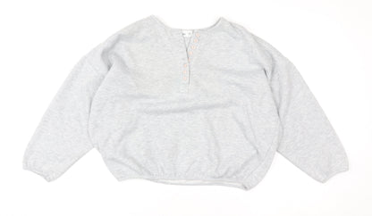 Womens UK Size M Marks and Spencer Grey Henley Sweatshirt