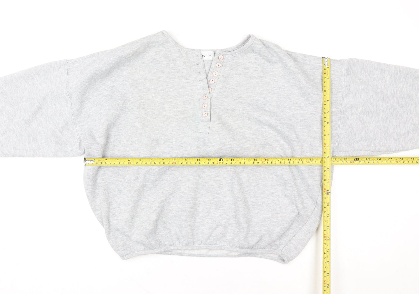 Womens UK Size M Marks and Spencer Grey Henley Sweatshirt