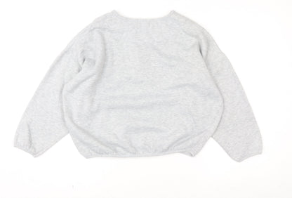 Womens UK Size M Marks and Spencer Grey Henley Sweatshirt