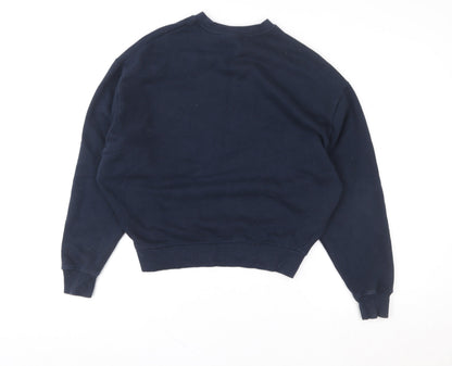 Womens UK Size S Pull&Bear Blue Pullover Sweatshirt