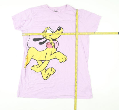 Disney Women Purple Cotton Pluto Nightshirt UK 12-14 T-Shirt Style