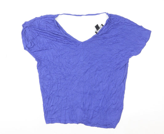 Womens UK Size 10 Atmosphere Blue Basic T-Shirt