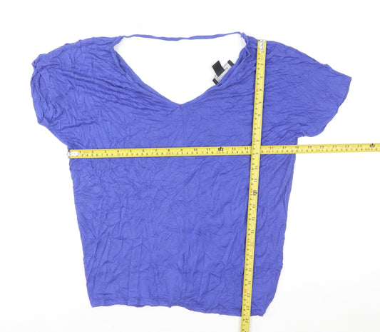 Womens UK Size 10 Atmosphere Blue Basic T-Shirt