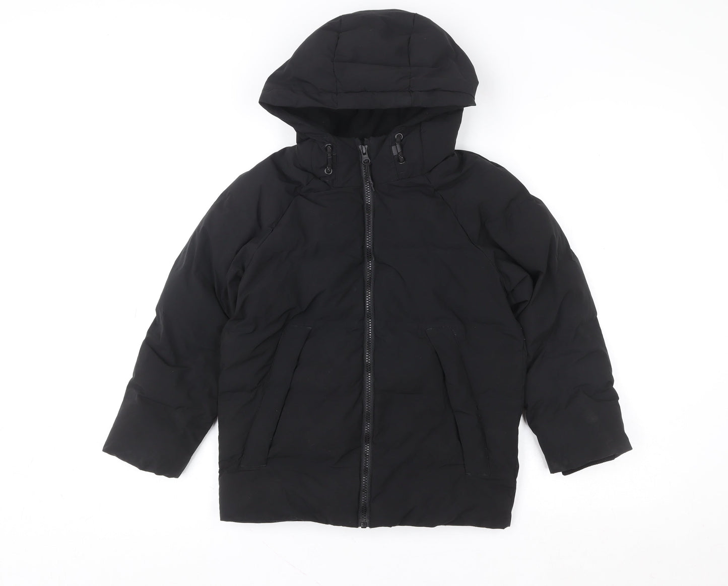 Girls UK Size 7-8 Years F&F Black Puffer Jacket