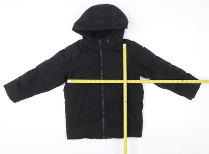 Girls UK Size 7-8 Years F&F Black Puffer Jacket