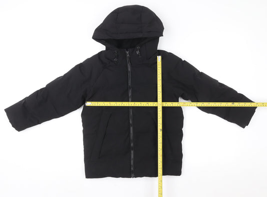 Girls UK Size 7-8 Years F&F Black Puffer Jacket