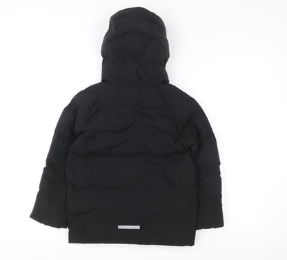 Girls UK Size 7-8 Years F&F Black Puffer Jacket