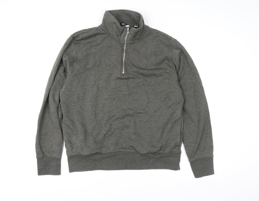 Mens UK Size M NEXT Green Henley Sweatshirt