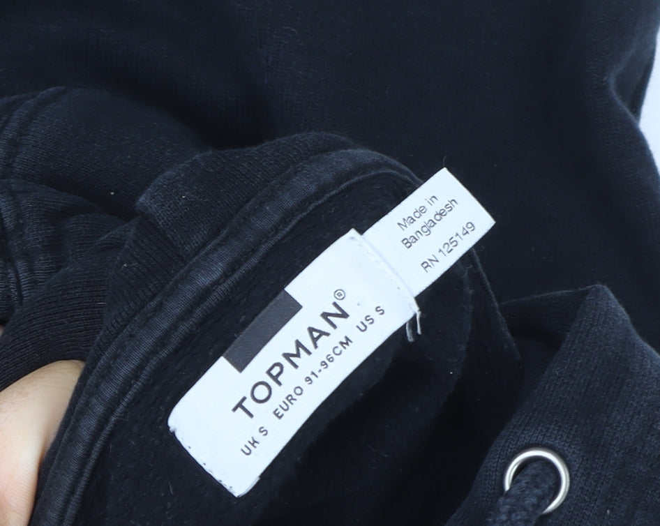 Unisex Adults UK Size S Topman Black Pullover Hoodie