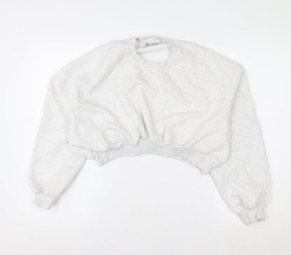 Womens UK Size M Zara Grey Pullover Sweatshirt