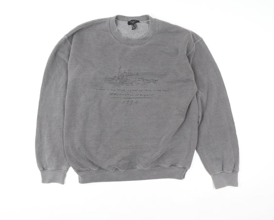 Womens UK Size XS New Look Grey Pullover Sweatshirt