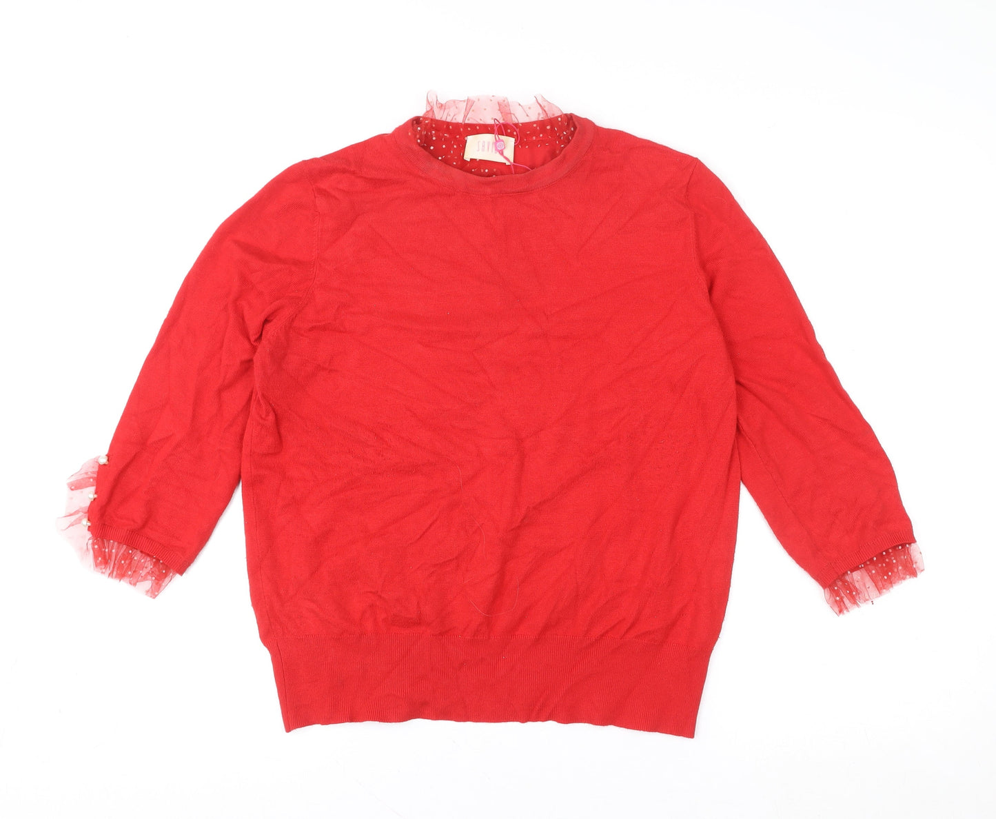 Womens UK Size 16 Savida Red Tunic Blouse