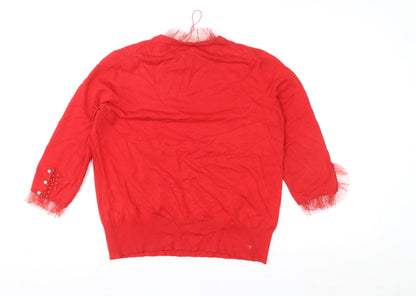 Womens UK Size 16 Savida Red Tunic Blouse