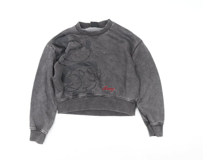 Primark Girls Grey Mickey Mouse Pullover Sweatshirt 10-11 Years Disney 146cm
