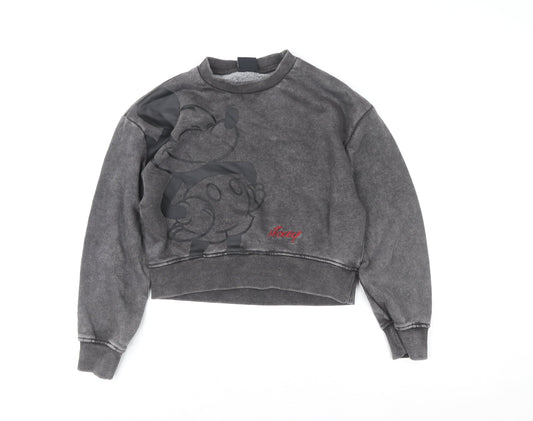 Primark Girls Grey Mickey Mouse Pullover Sweatshirt 10-11 Years Disney 146cm