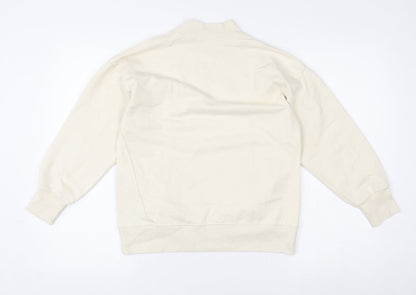 Zara Boys Ivory Cotton Fleece Pullover Sweatshirt Size 9 Years