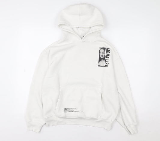 Girls UK Size 13-14 Years Zara White Pullover Hoodie