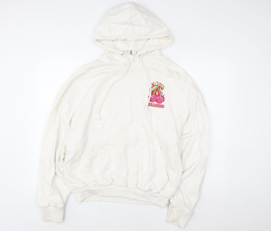 Womens UK Size S COLLUSION White Pullover Hoodie