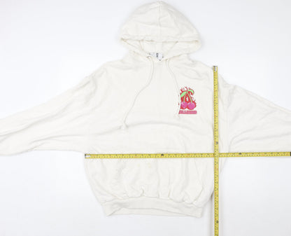 Womens UK Size S COLLUSION White Pullover Hoodie
