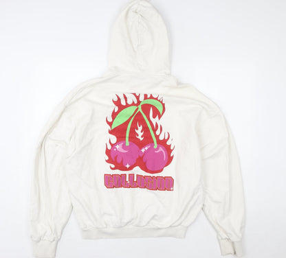 Womens UK Size S COLLUSION White Pullover Hoodie