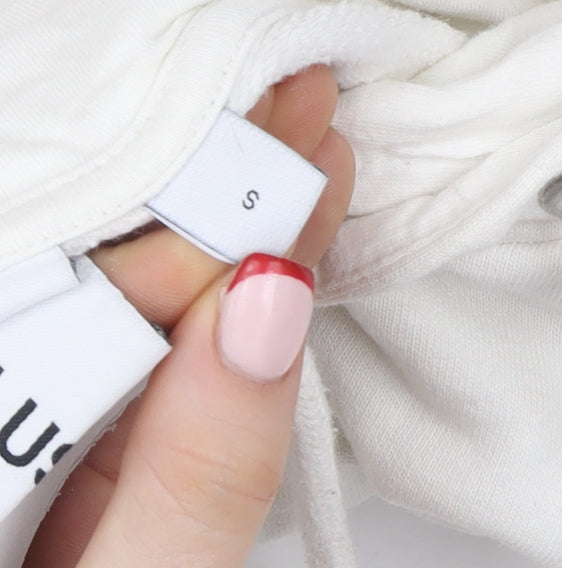 Womens UK Size S COLLUSION White Pullover Hoodie