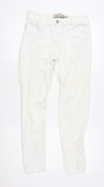 Womens UK Size 10 Denim Co. Regular Fit Straight White Jeans