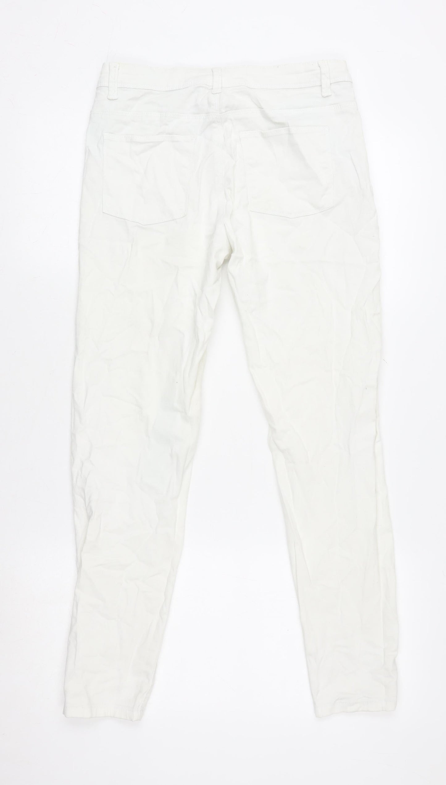 Womens UK Size 10 Denim Co. Regular Fit Straight White Jeans