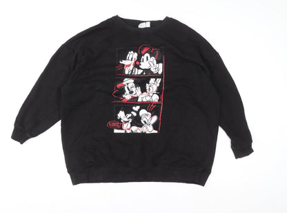 Womens UK Size L Primark Black Pullover Sweatshirt