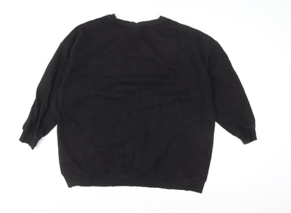 Womens UK Size L Primark Black Pullover Sweatshirt