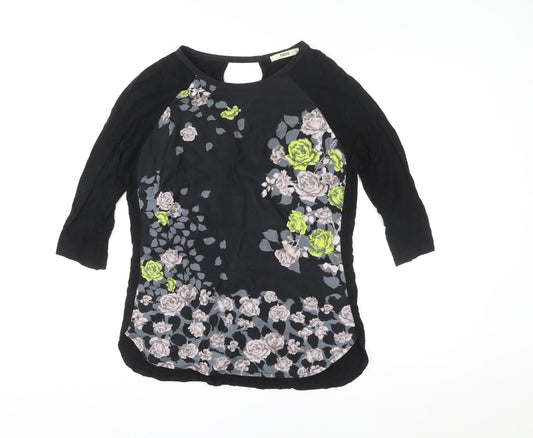 Womens UK Size M Oasis Black Tunic Blouse