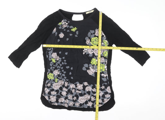 Womens UK Size M Oasis Black Tunic Blouse