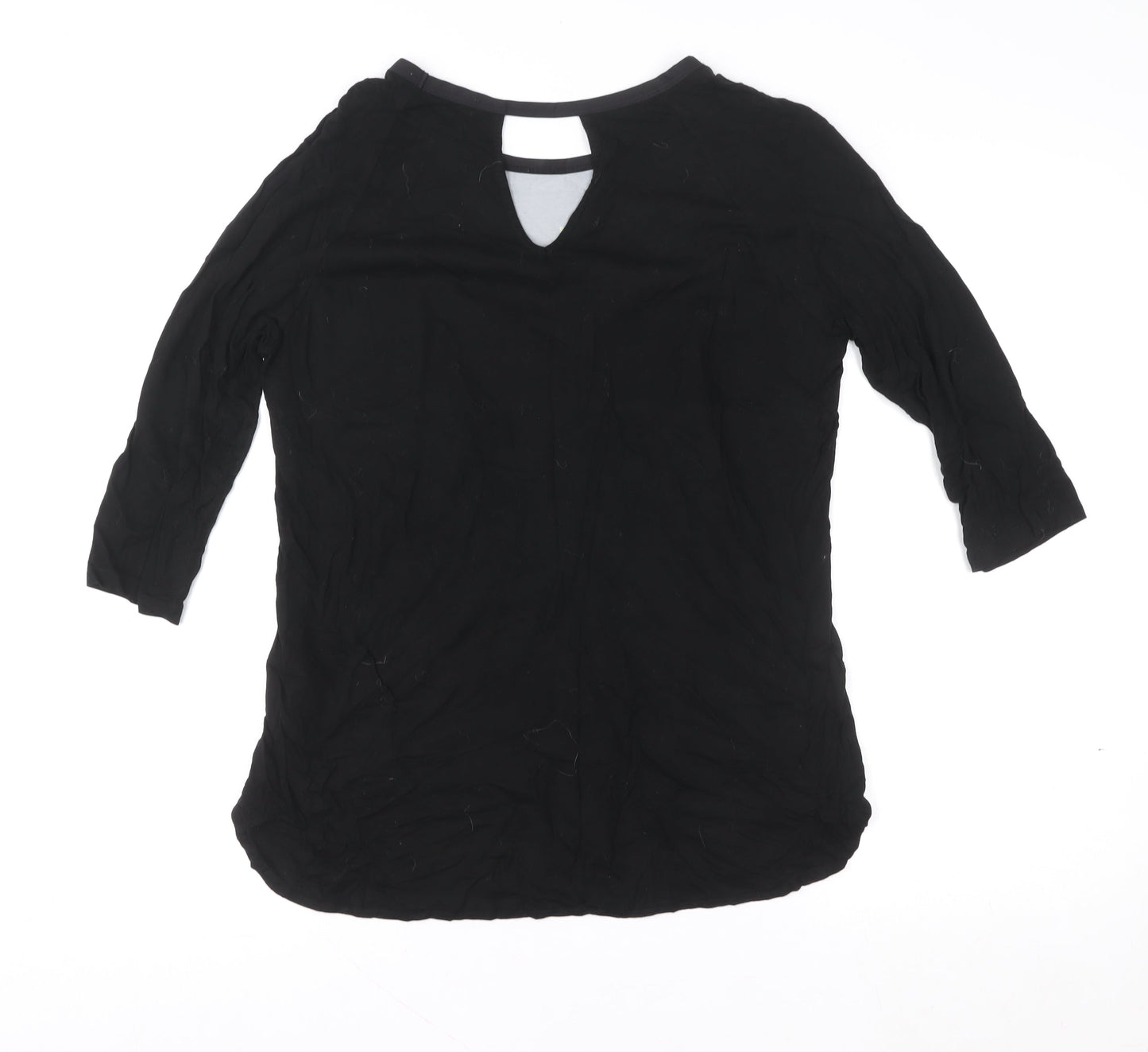 Womens UK Size M Oasis Black Tunic Blouse
