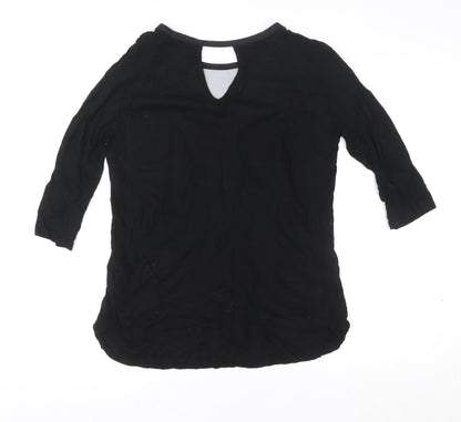 Womens UK Size M Oasis Black Tunic Blouse