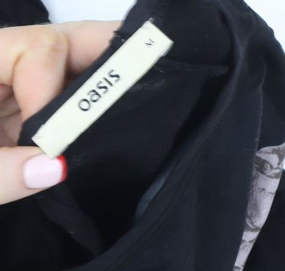 Womens UK Size M Oasis Black Tunic Blouse