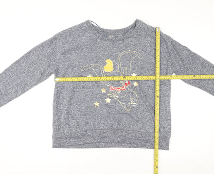 Disney Dumbo Grey Long Sleeve Women's Pyjama Top Size 12