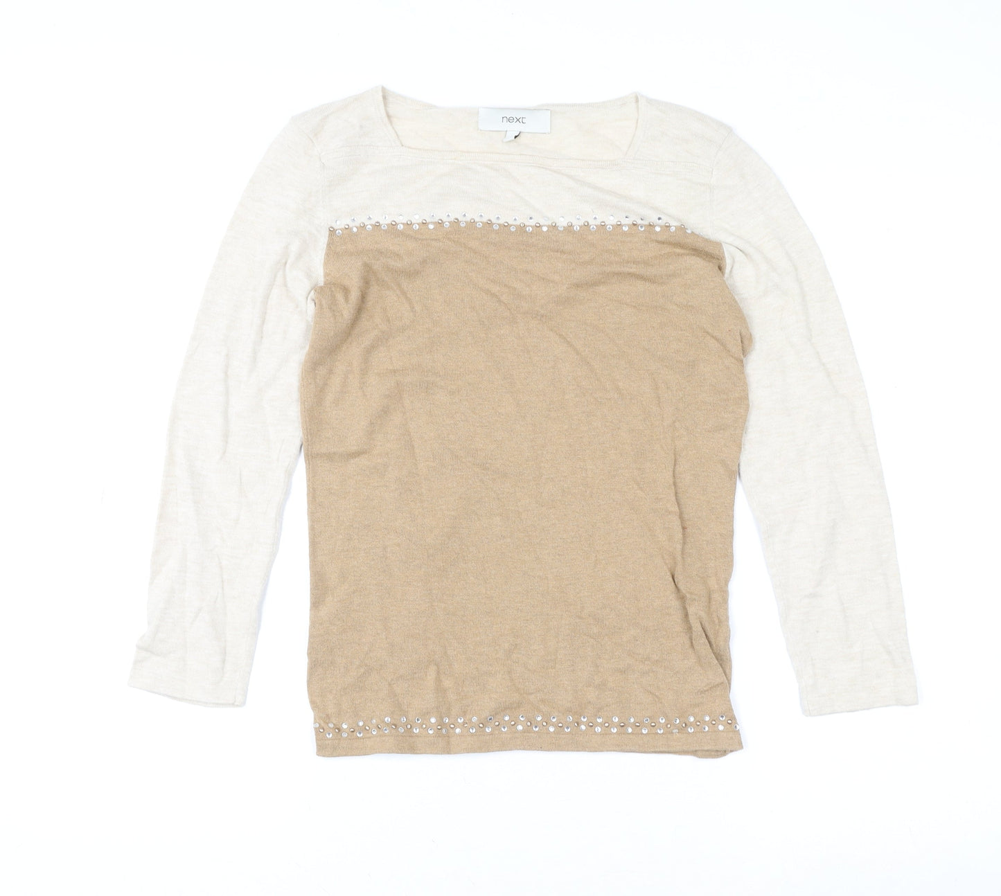Womens UK Size S NEXT Beige Basic T-Shirt