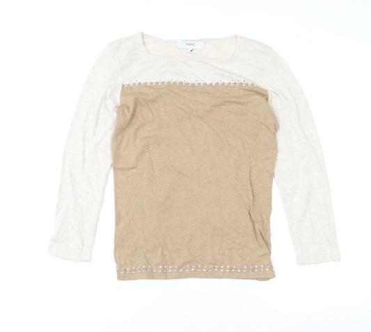 Womens UK Size S NEXT Beige Basic T-Shirt