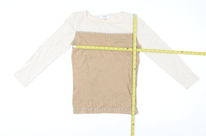 Womens UK Size S NEXT Beige Basic T-Shirt