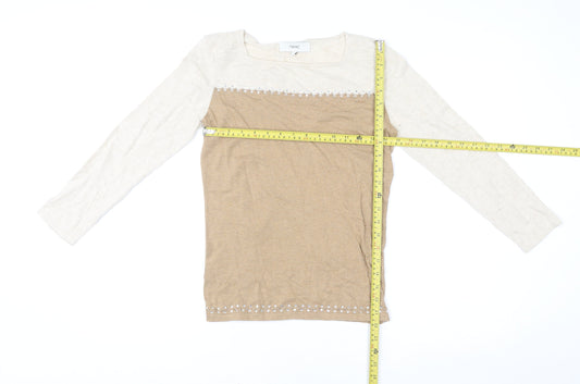 Womens UK Size S NEXT Beige Basic T-Shirt