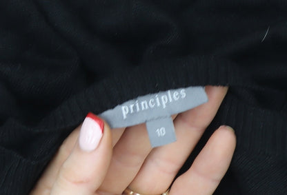 Womens UK Size 10 Principles Black Basic T-Shirt