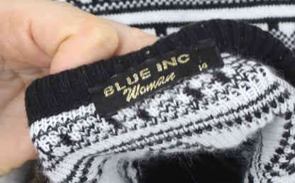 Womens UK Size 14 Blue Inc Black Pullover Jumper