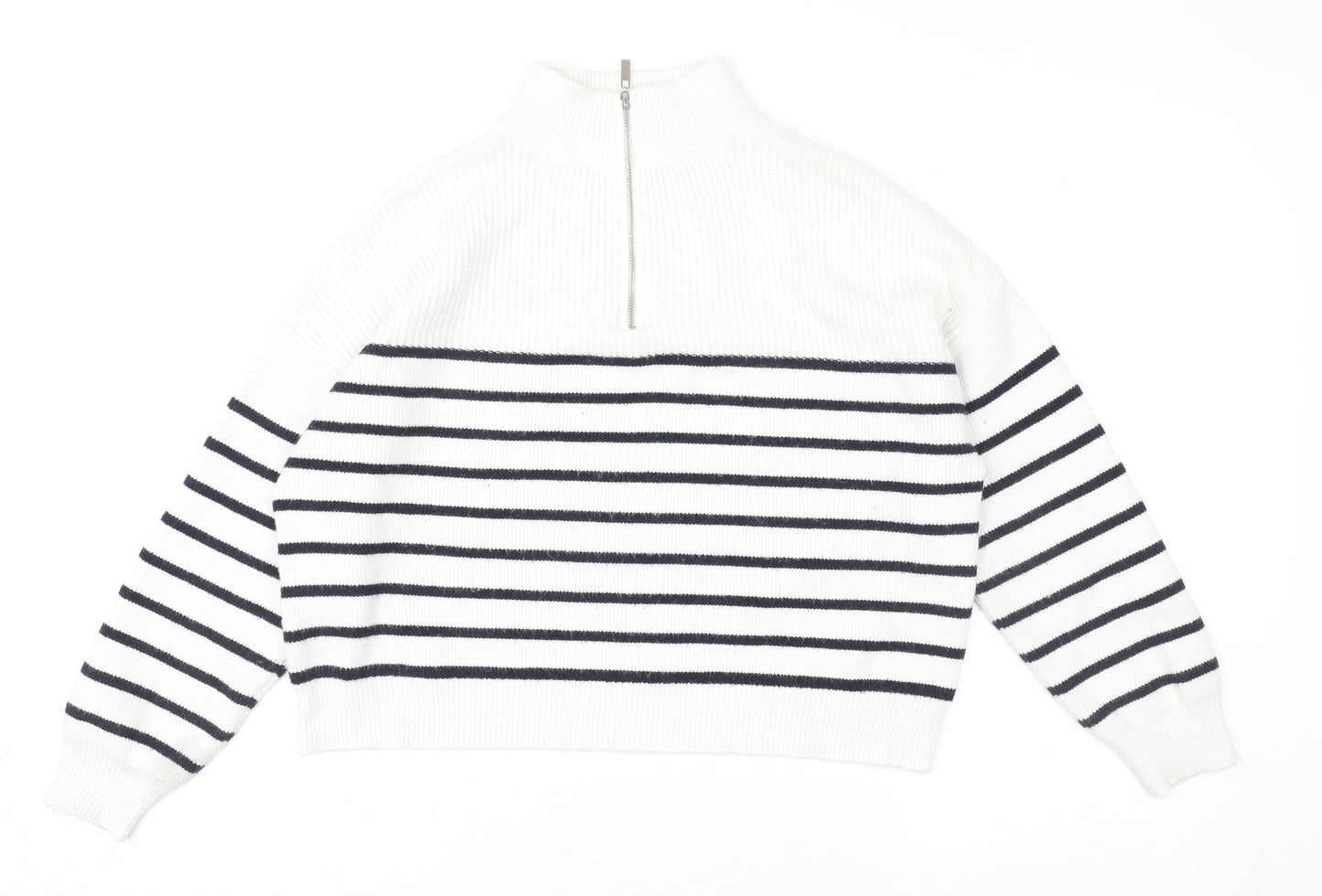 Womens UK Size S MNG White Pullover Sweatshirt